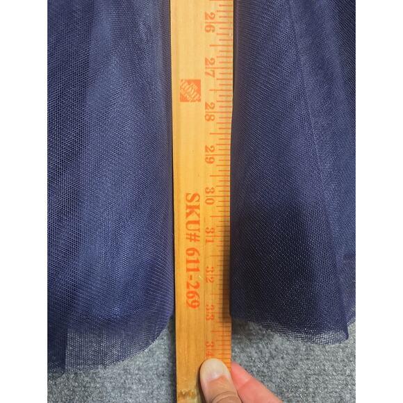 Teeze Me Navy Blue & Silver Glittered Homecoming Formal Mini Dress Size 3 - Picture 12 of 16